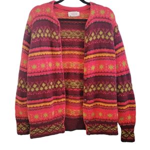 United Colors of Benetton Cardigan Sweater Made In ITALY Shetland Wool